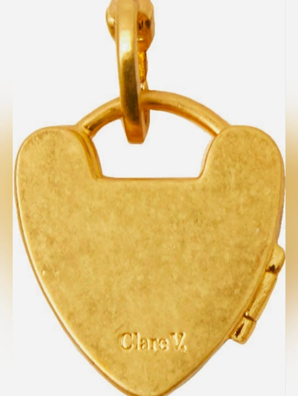 Clare V Padlock Locket Vintage Gold Color. New With Tag. - Picture 2 of 7